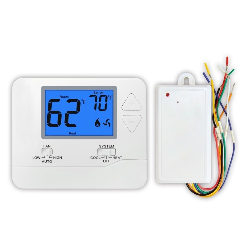 Wall - Mounted Box Non Programmable Thermostat / Heat Pump PTAC Wireless Thermostat