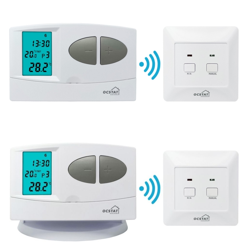 868Mhz 7 Day Programmable ABS Boiler Underfloor Heating Wireless Room Thermostat