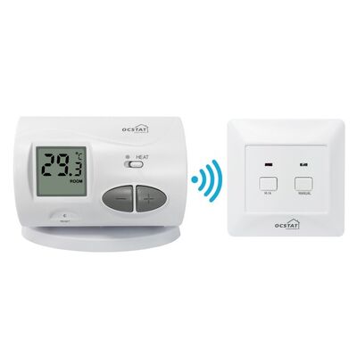 Heat Mode Wireless Room Thermostat Featuring 2x AA 15V Lithium Battery Suitable for Boilers Ensuring Heating Management