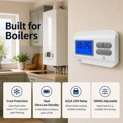 230V Non Programmable Boiler Heating Thermostat simple installation process reducing labor costs and downtime during HVAC system upgrades