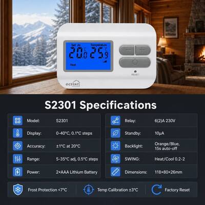 230V Non Programmable Boiler Heating Thermostat simple installation process reducing labor costs and downtime during HVAC system upgrades
