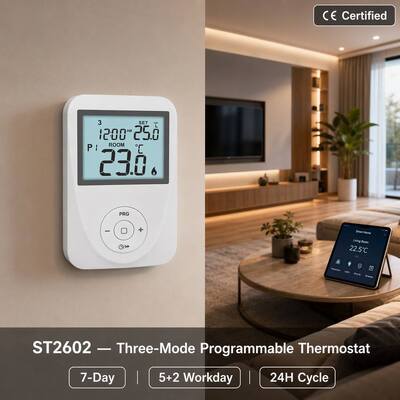 230V Heating And Cooling 7 Day Programmable Thermostat Assembly Compatible Underfloor Heating Systems Temperature Control Mechanism For Engines