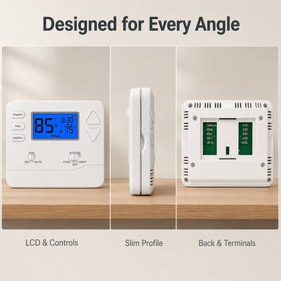 Riseem 2.08 Sq.in. Display Size Programmable Room Air Conditioning Thermostat for Customer Requirements