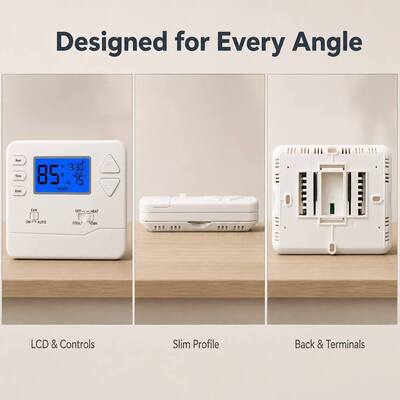 Riseem Dependable Operation Air Source Heat Pump Thermostat with Internal NTC Sensor in HEAT Mode