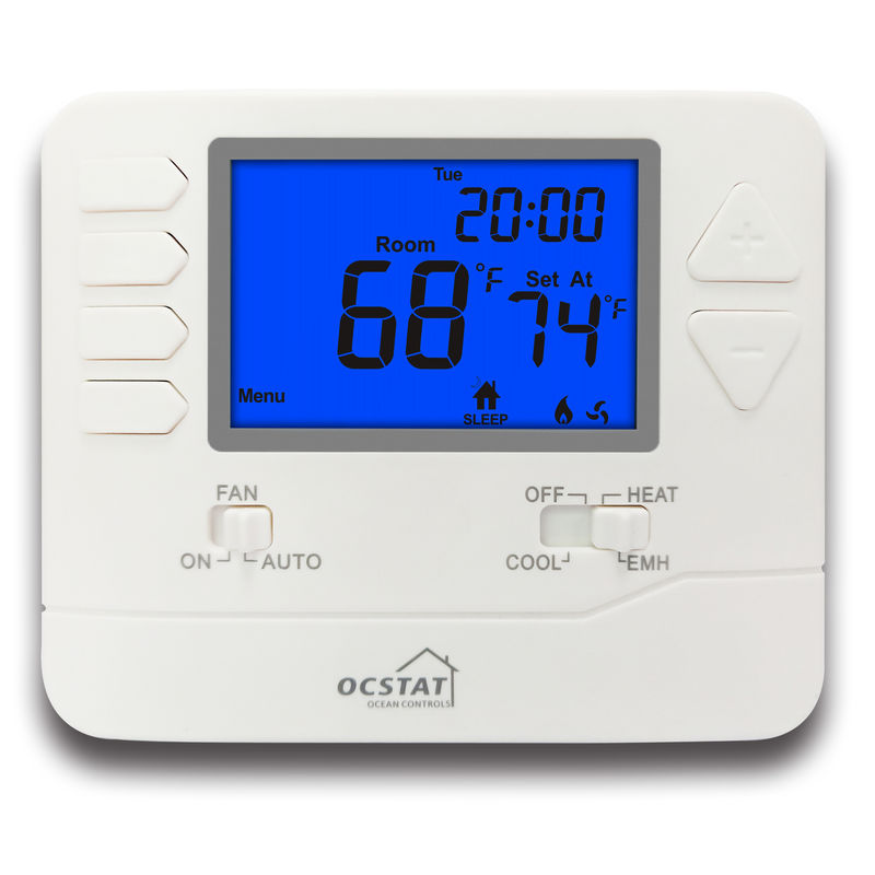 Blue Backlight Digital Thermometer Controller Wall Mount Installation User-friendly Temperature Management