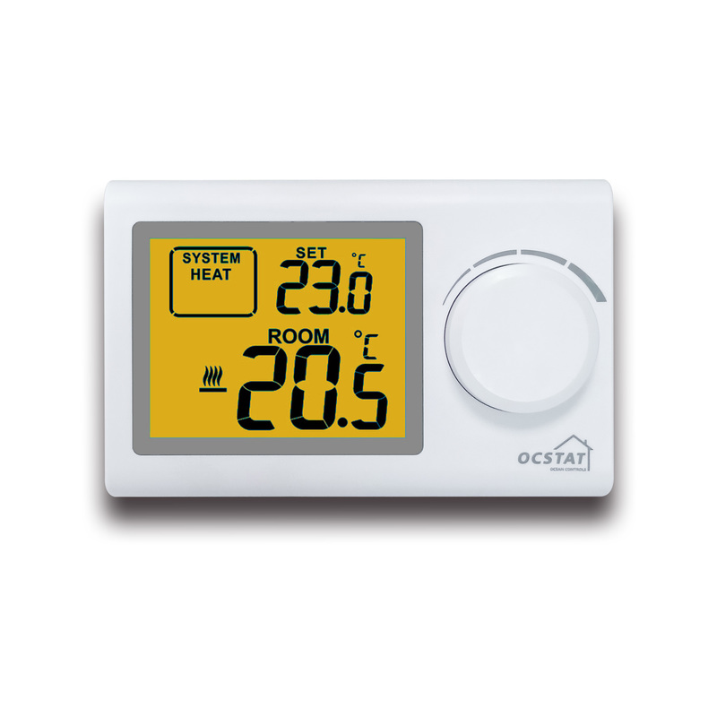 Large LCD Screen White Color Wireless Digital Room Thermostat With NTC Sensor