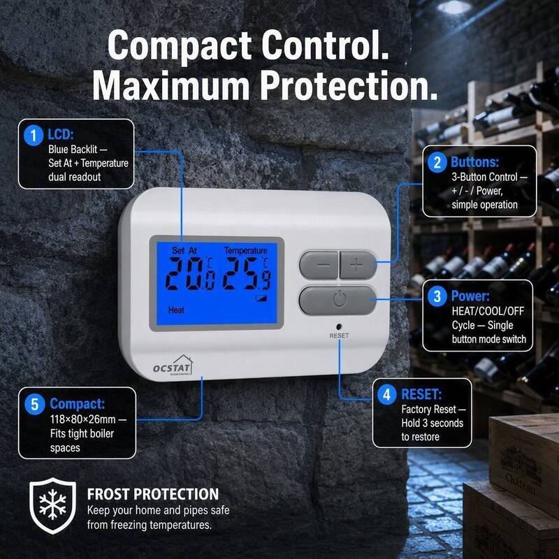 230V Non Programmable Boiler Heating Thermostat simple installation process reducing labor costs and downtime during HVAC system upgrades