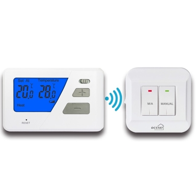 Riseem Blue Backlight RF Digital Non-Programmable Thermostat для котлов с индикатором низкой температуры