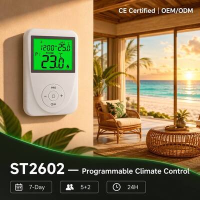 130 X 86 X 28 мм Подземное отопление 7 дней Программируемый термостат для систем напольного отопления Дисплей температурный диапазон 0°C 40°C в 0,1°C