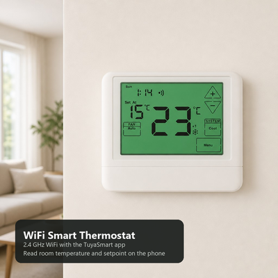 2H 2C Стадии 24V Электронная комната WIFI Alexa Голосовое управление Умный термостат 7 дней Программируемый диапазон температуры от 0°C до 40°C Решение управления температурой