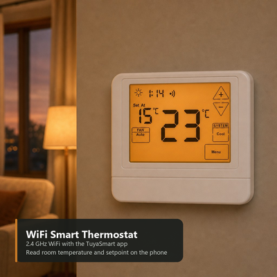 24V Управляющее приложение TUYA Smart Life Электронный программируемый термостат на 7 дней с физическими размерами 120 мм Ш 98 мм В 27 мм Г, предназначенный для контроля температуры