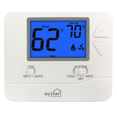 Riseem HVAC Цифровой непрограммируемый домашний термостат Синий фоновый дисплей LCD