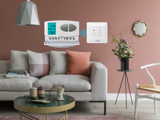 Riseem Внутренняя система HVAC Белый цвет RF Программируемый комнатный термостат с отопительными системами